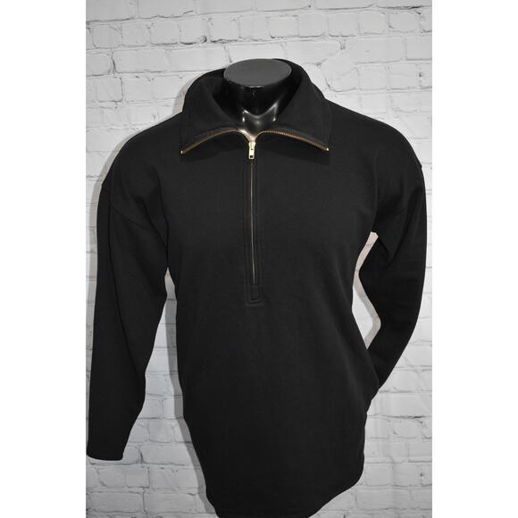 J Crew Sweater 1/2 ZIP Golf Mens Size Small Pullover With Pockets Black Cotton - Picture 6 of 7